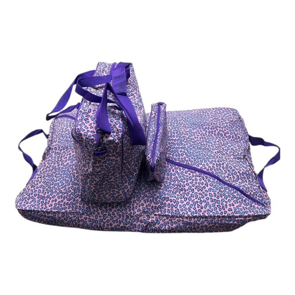 3 Pieces Set Of Purple and Pink Leopard Kids Bag Set